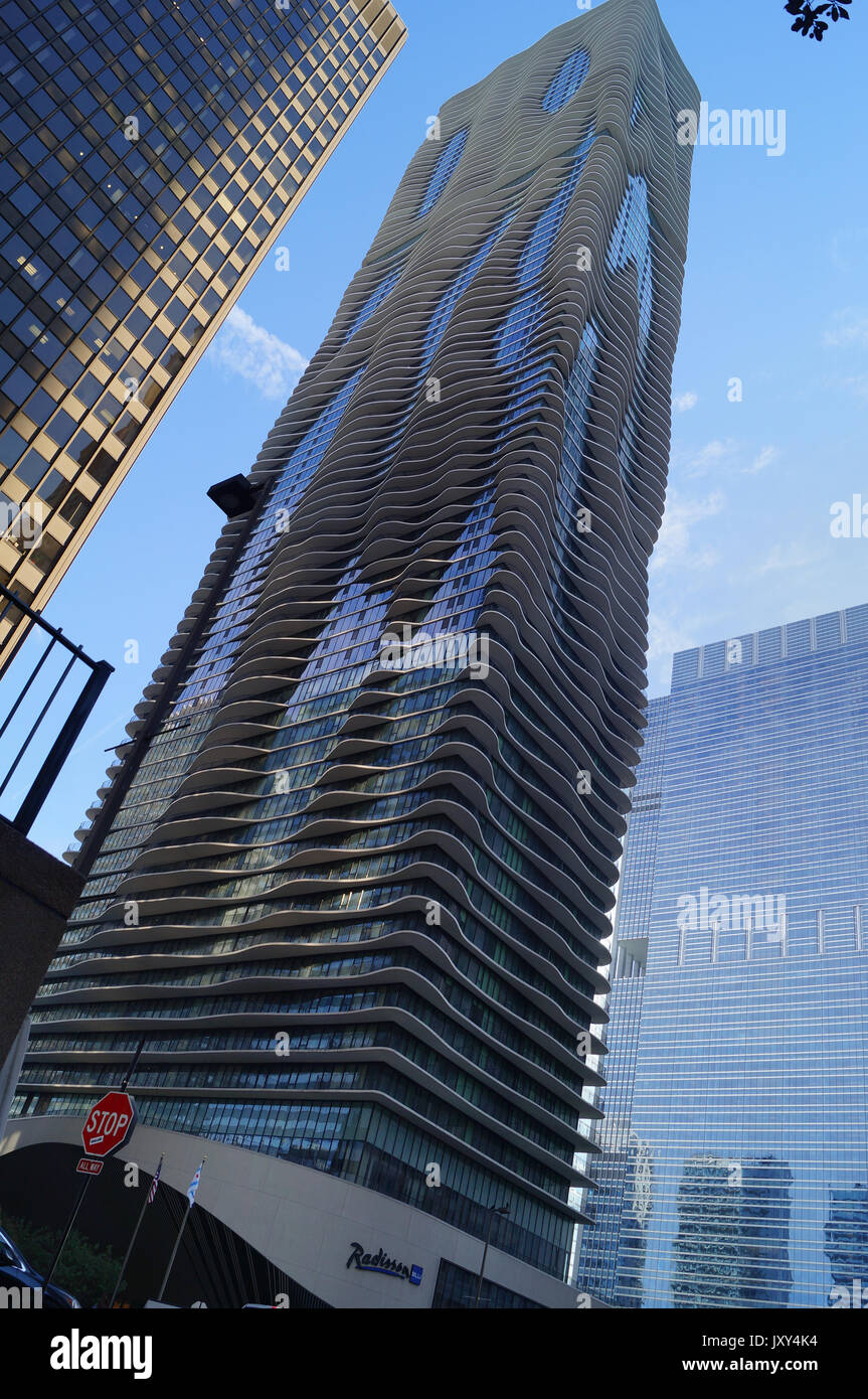 Aqua Skyscraper in Chicago Stock Photo