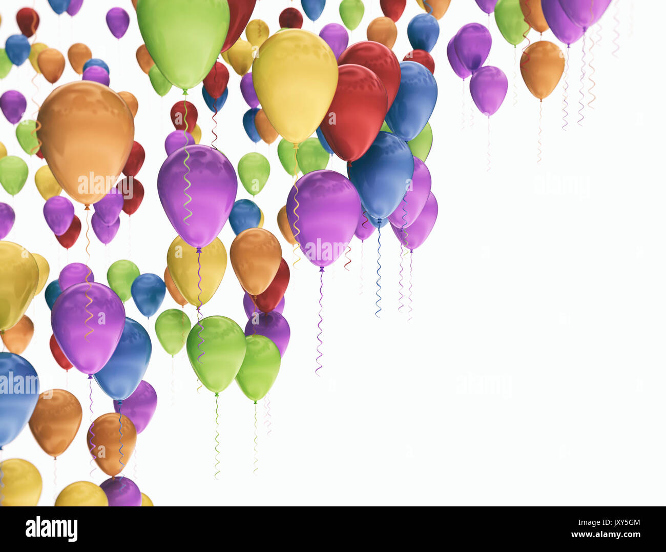 A group of colorful balloons isolated white background Stock Photo - Alamy