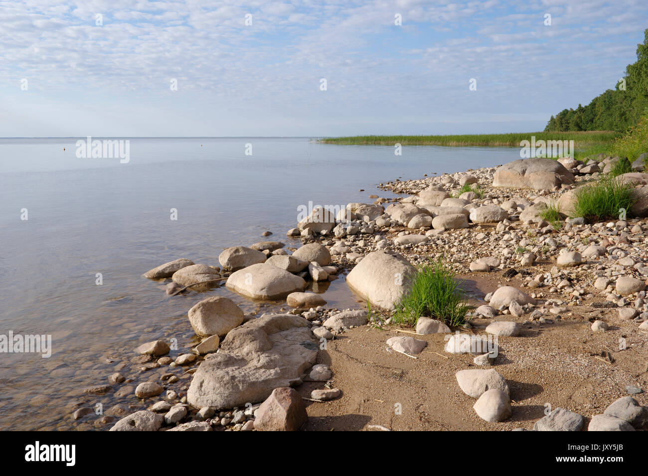 View to the Lake Võrtsjärv, Estonia 16.08.2017 Stock Photo