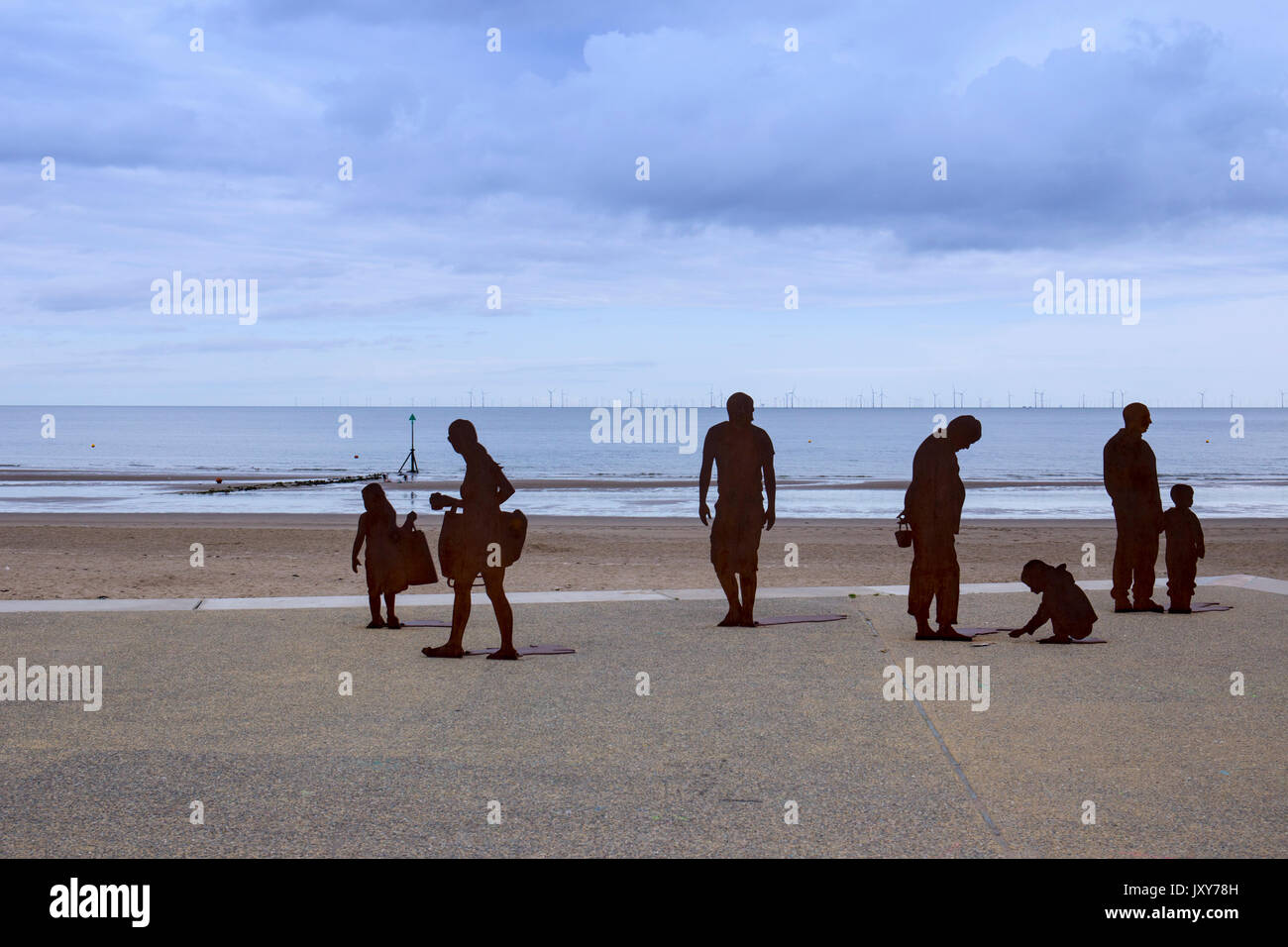 On the beach sculpture by Freshwest on the promenade in Colwyn Bay Conwy North Wales UK Stock Photo