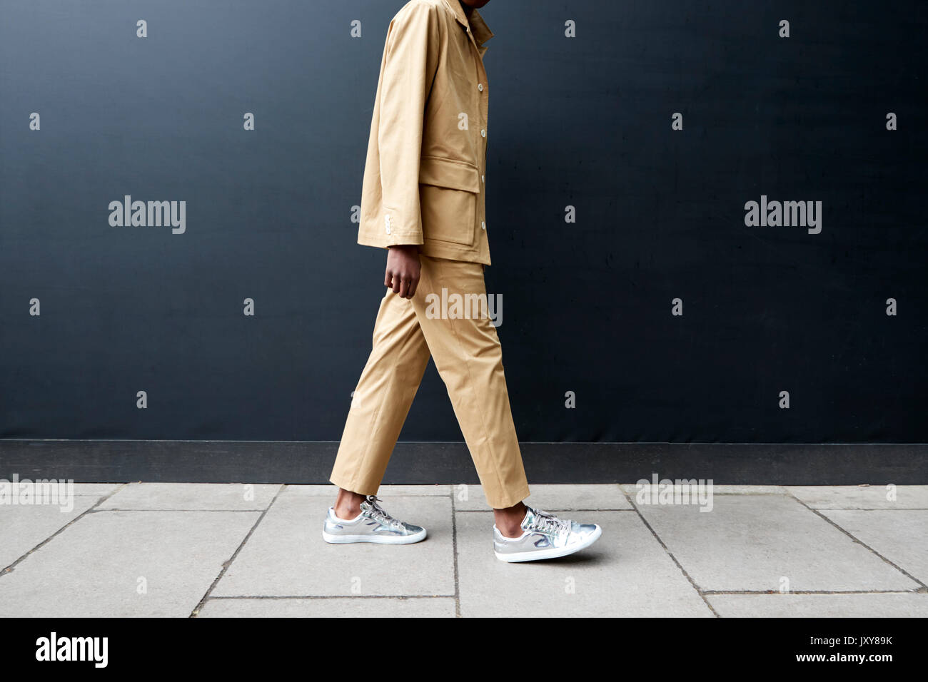Low section side view of man in safari style suit Stock Photo