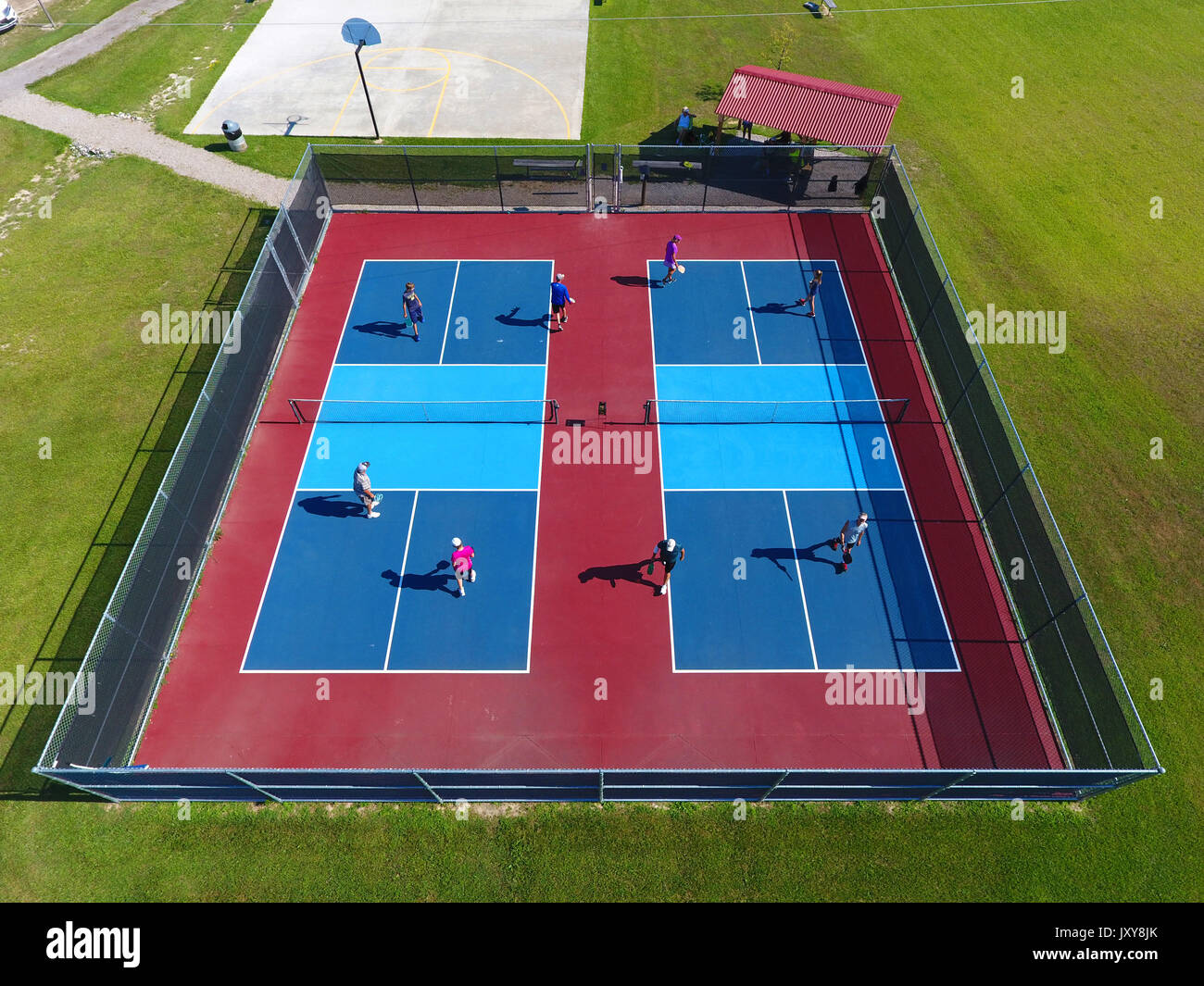 Aerial view of pickleball courts Stock Photo Alamy