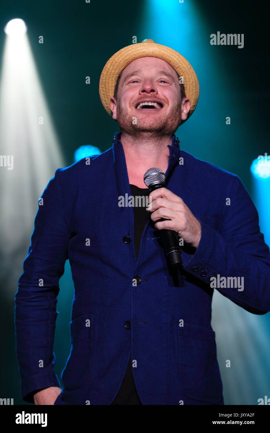 Montreal, Canada 16/08/2017 .French Quebec singer Yann Perrau performs