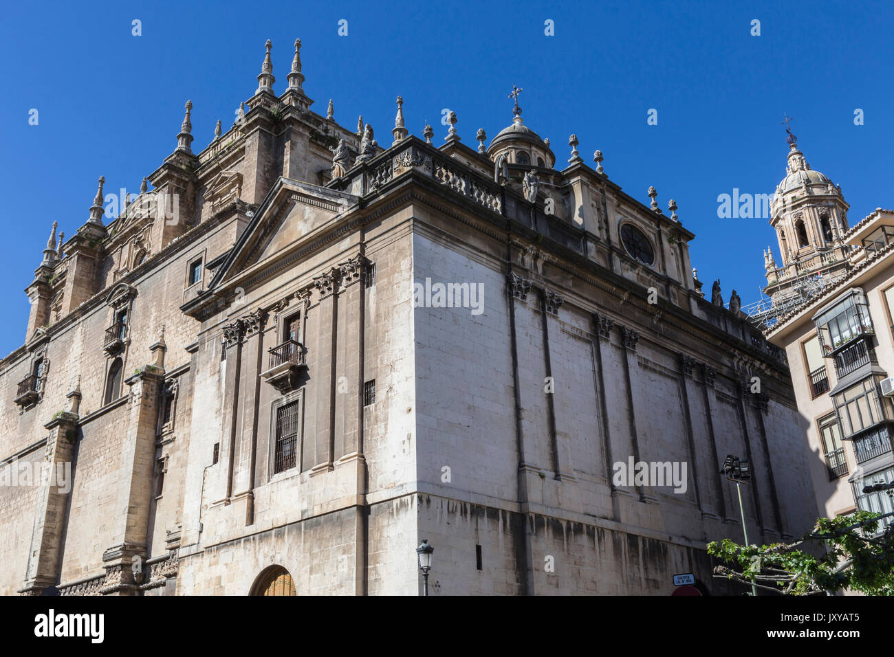 Jaen - Spain, may 2016, 2: Inside view of the Cathedral in Jaen, central dome of cruise, work of the architect Juan de Aranda and Salazar, it has a ci Stock Photo