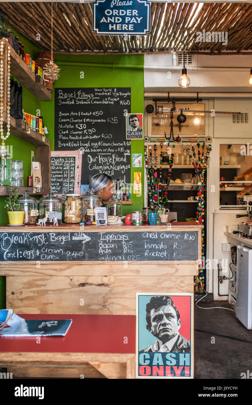 Interior of Bob's Bagel Cafe, Kalk Bay, Cape Town Stock Photo Alamy