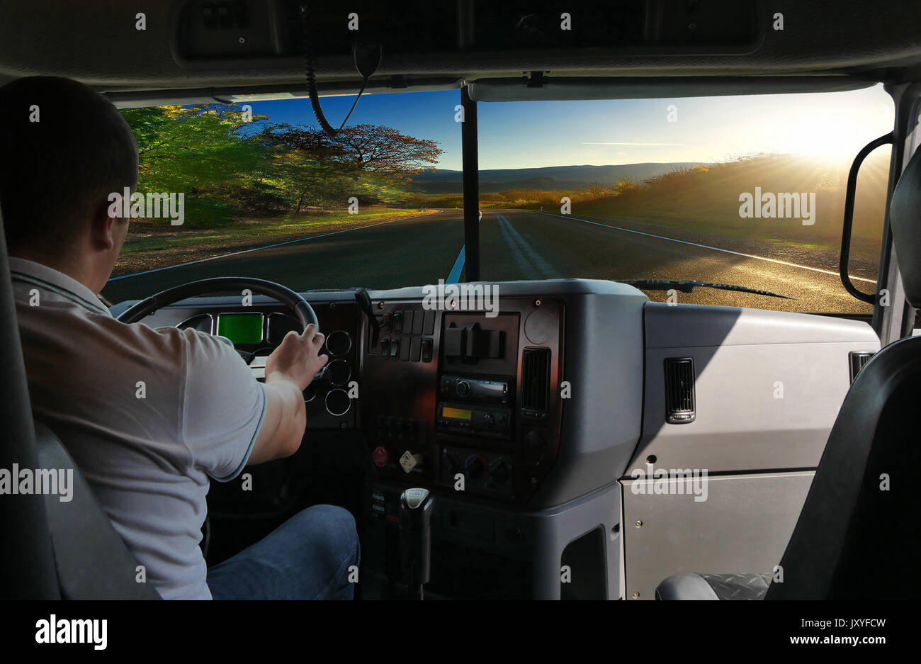 Semi truck steering wheel hi-res stock photography and images - Alamy