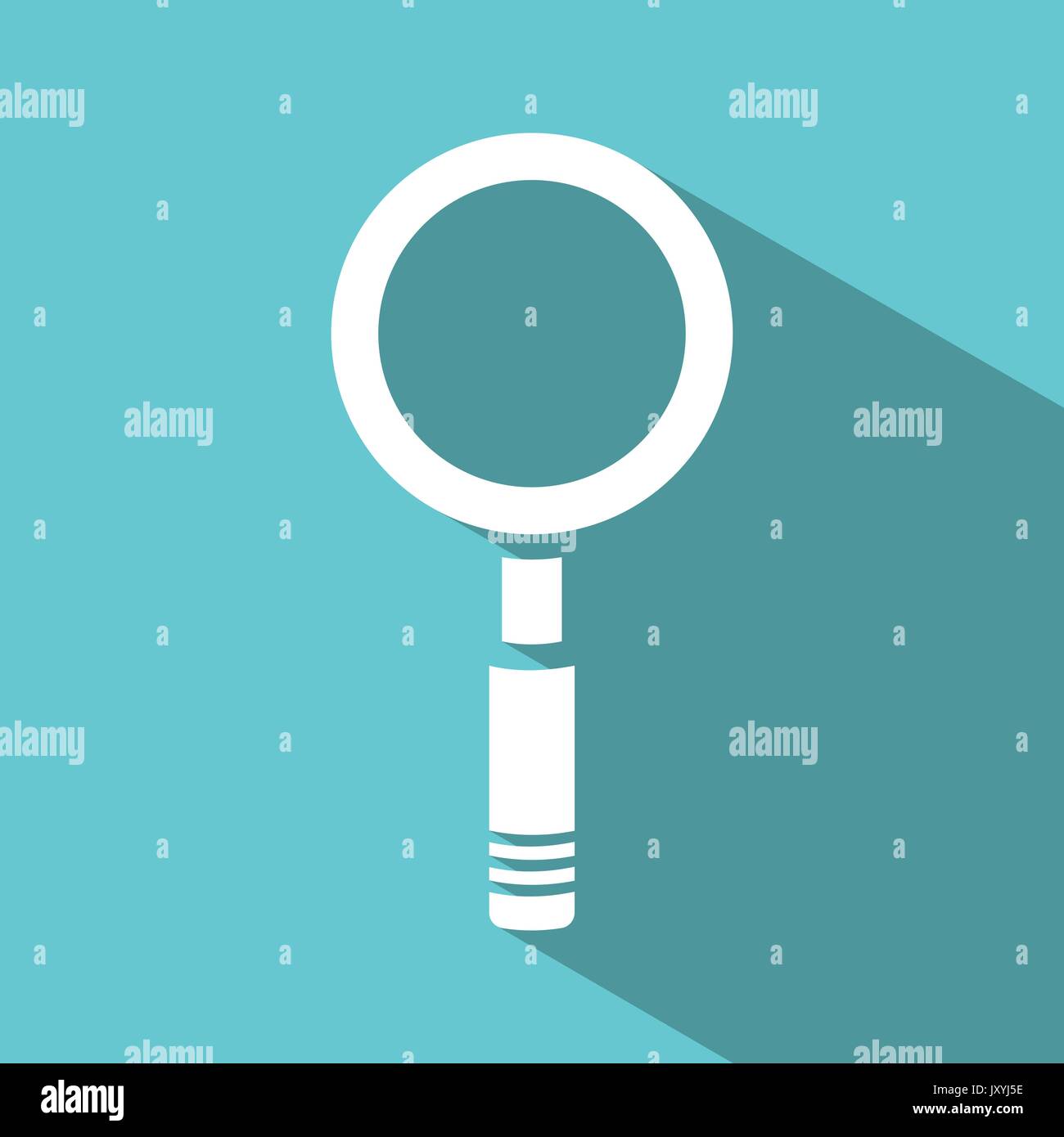 Magnifying glass icon on green background. Vector illustration Stock