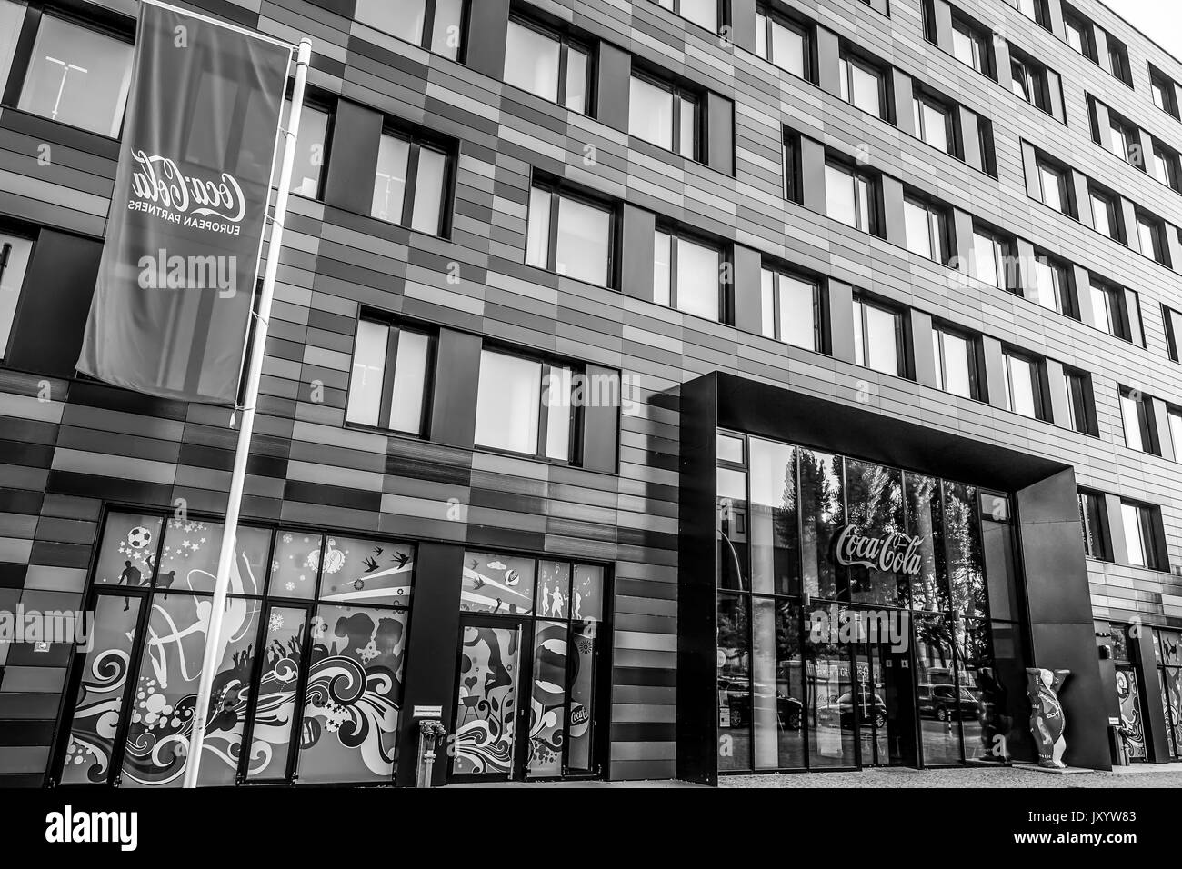 Modern Building of Coca Cola German Headquarter Berlin - BERLIN / GERMANY - SEPTEMBER 2, 2016 Stock Photo