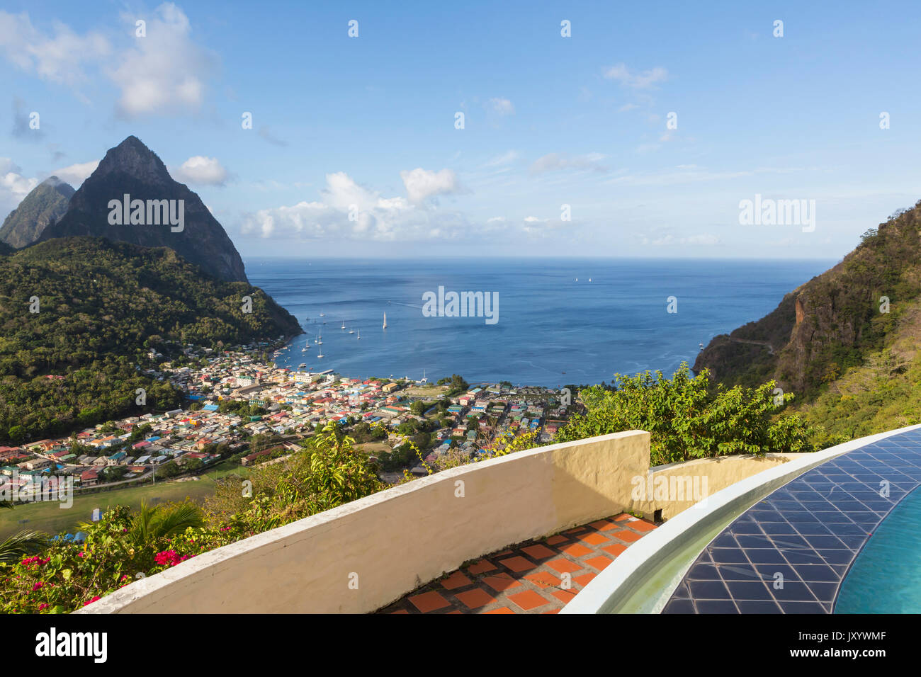 Scenic view of harbor Stock Photo