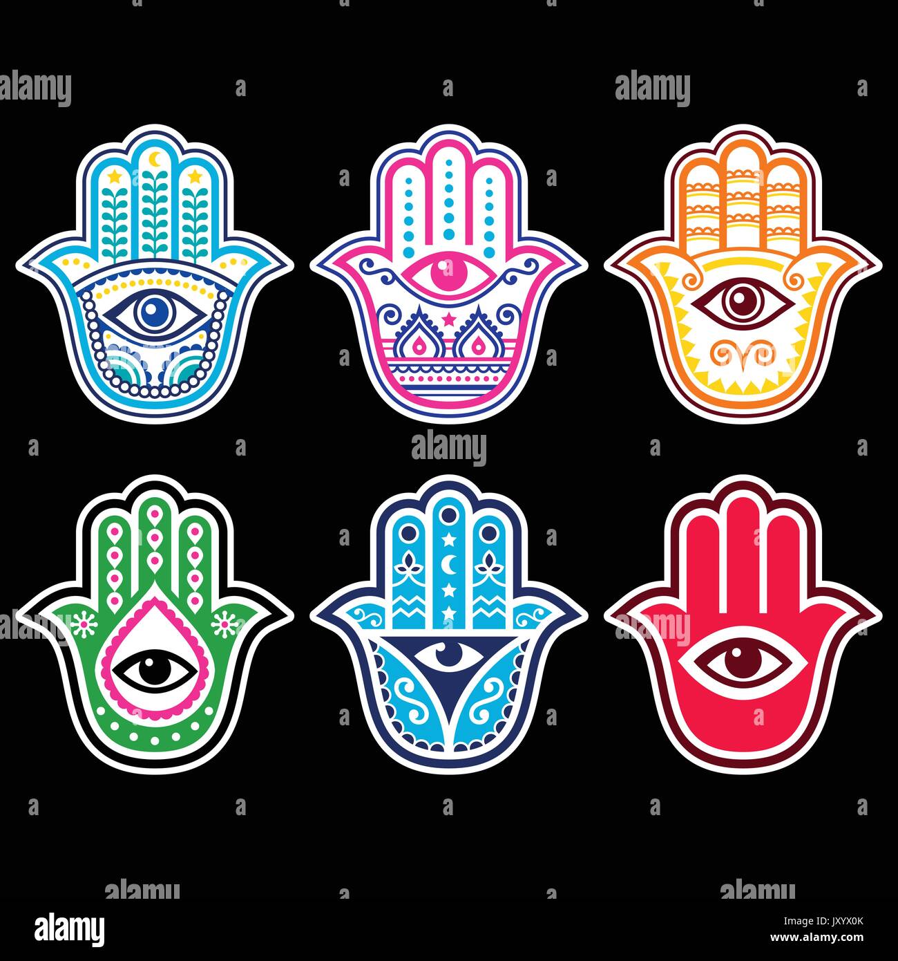 Hamsa hand, Hand of Fatima amulet, symbol of protection from devil