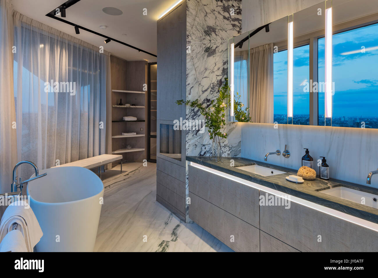 View of Bathroom. Canaletto Apartments Penthouse, London, United Kingdom ...
