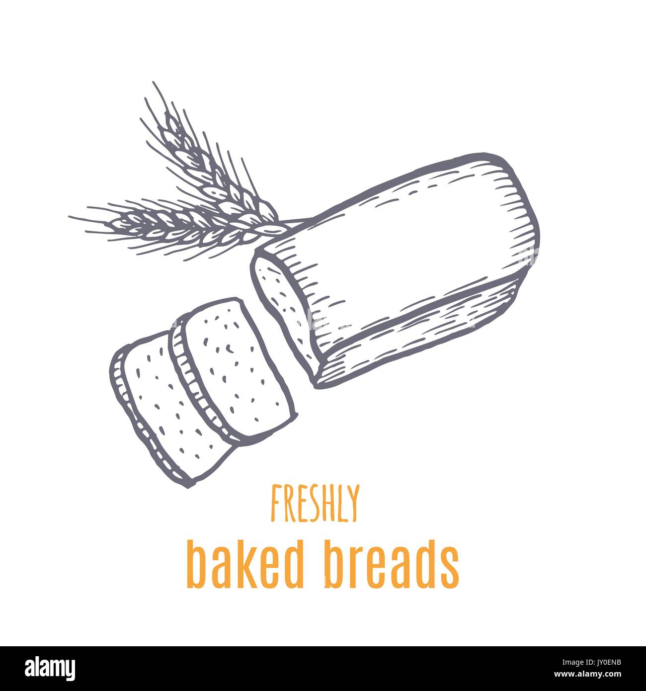 Hand drawn decorative bread bakery . Vector Illustration Stock Vector ...