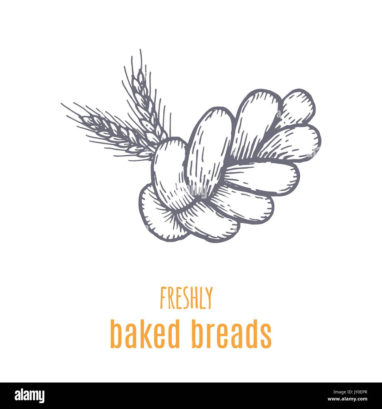 Hand drawn decorative bread bakery . Vector Illustration Stock Vector ...