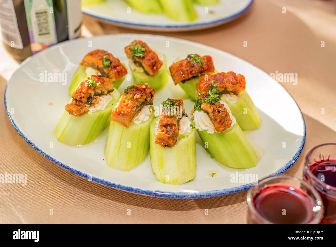 Snacks of vegetables on plate Stock Photo