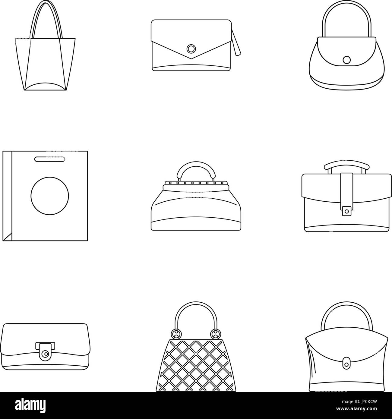 Bags for all occasions icon set, outline style Stock Vector Image & Art ...