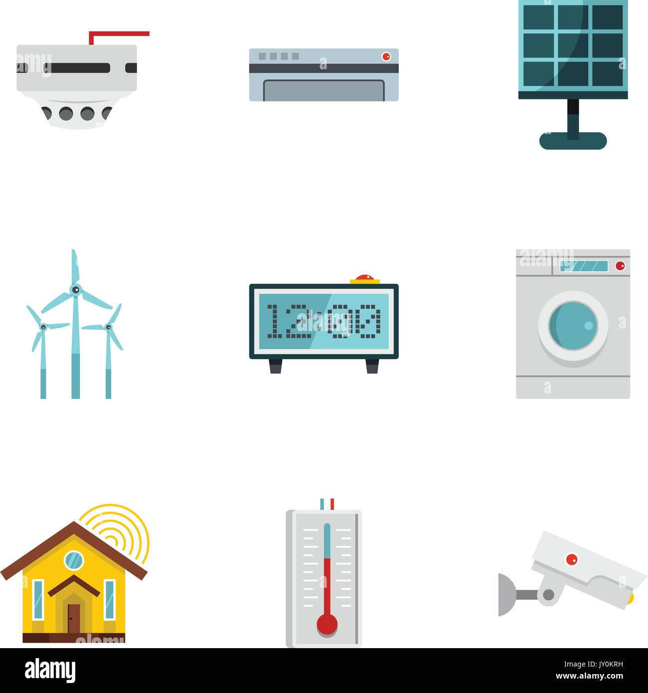 Smart home icon set, flat style Stock Vector Image & Art - Alamy