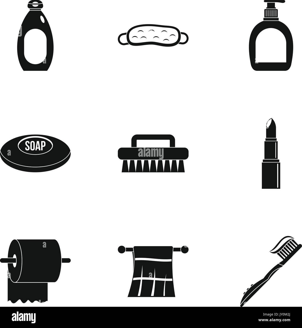 Bathroom accessories icons set, simple style Stock Vector Image & Art ...