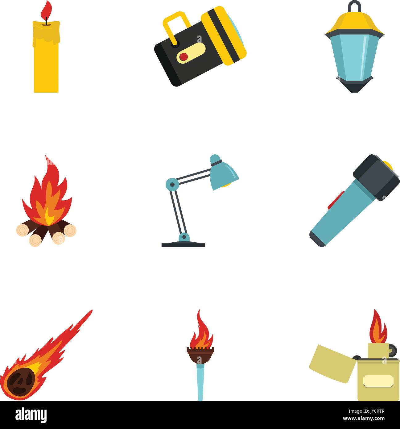 Lighting icon set, flat style Stock Vector Image & Art - Alamy