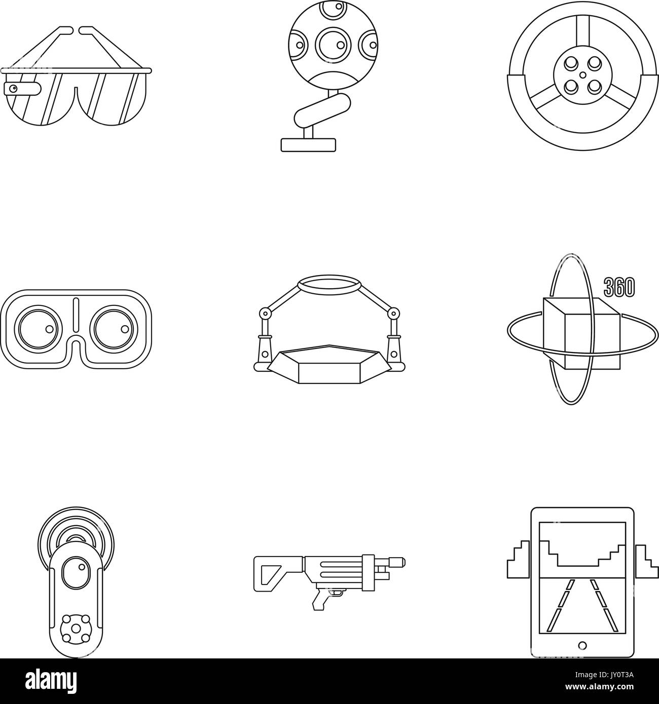 VR innovation icons set, outline style Stock Vector Image & Art - Alamy