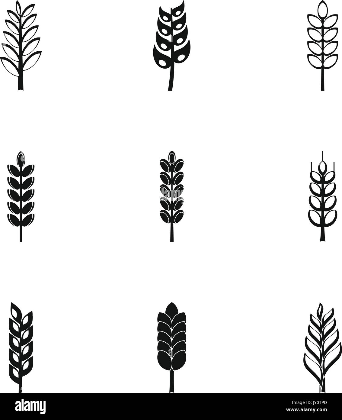 Wheat ears icon set, simple style Stock Vector Image & Art - Alamy