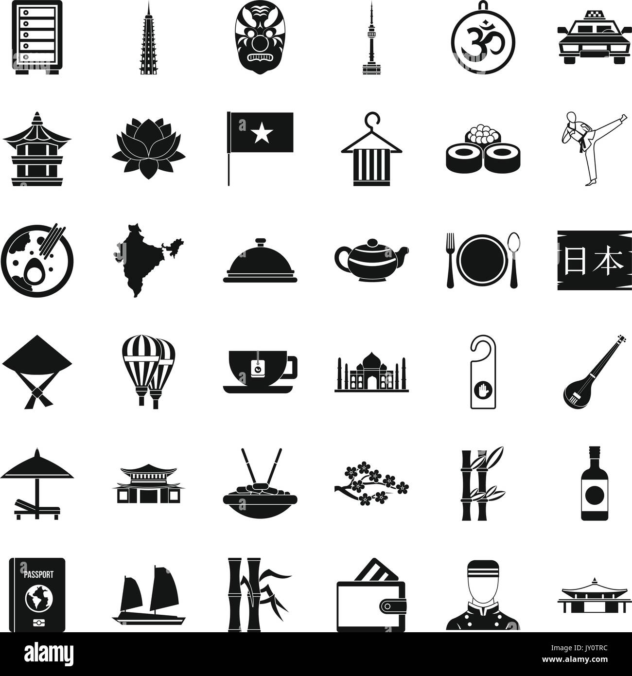 Country dish icons set, simple style Stock Vector Image & Art - Alamy