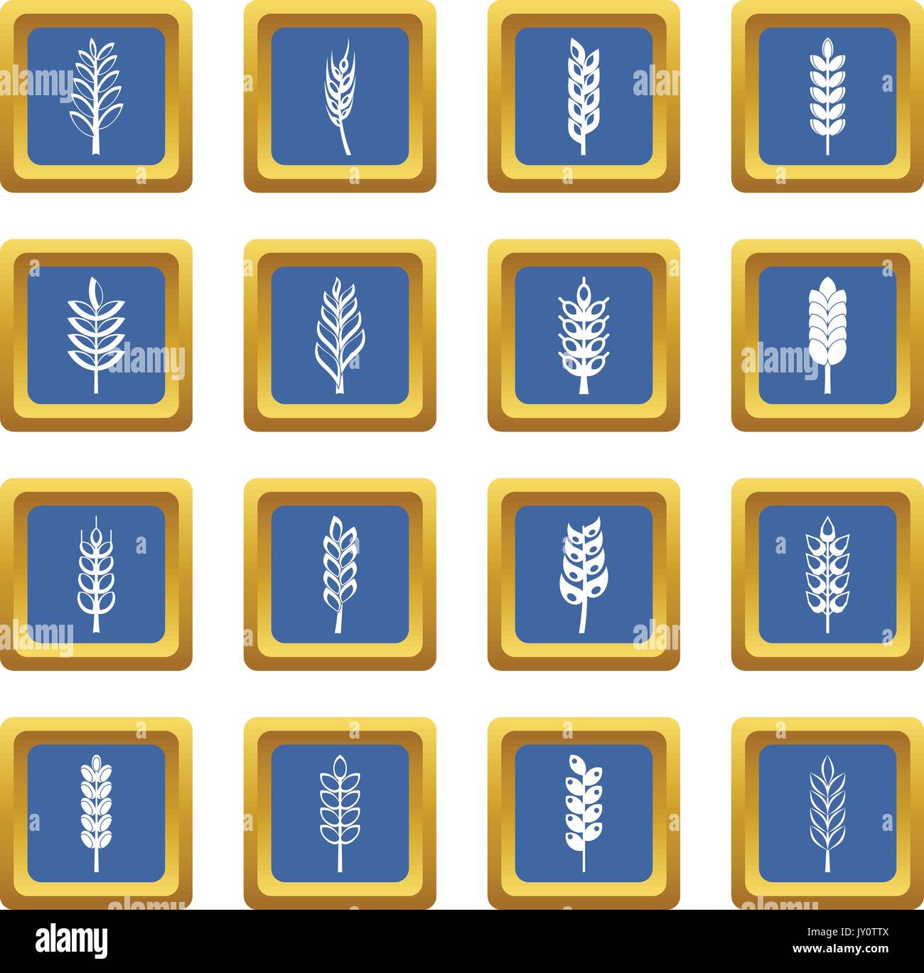 Ear corn icons set blue Stock Vector Image & Art - Alamy