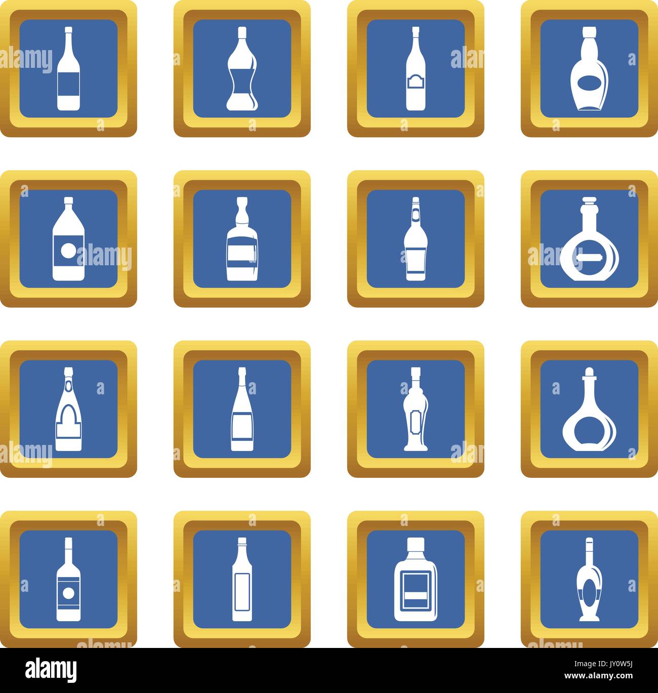 Bottle forms icons set blue Stock Vector Image & Art - Alamy