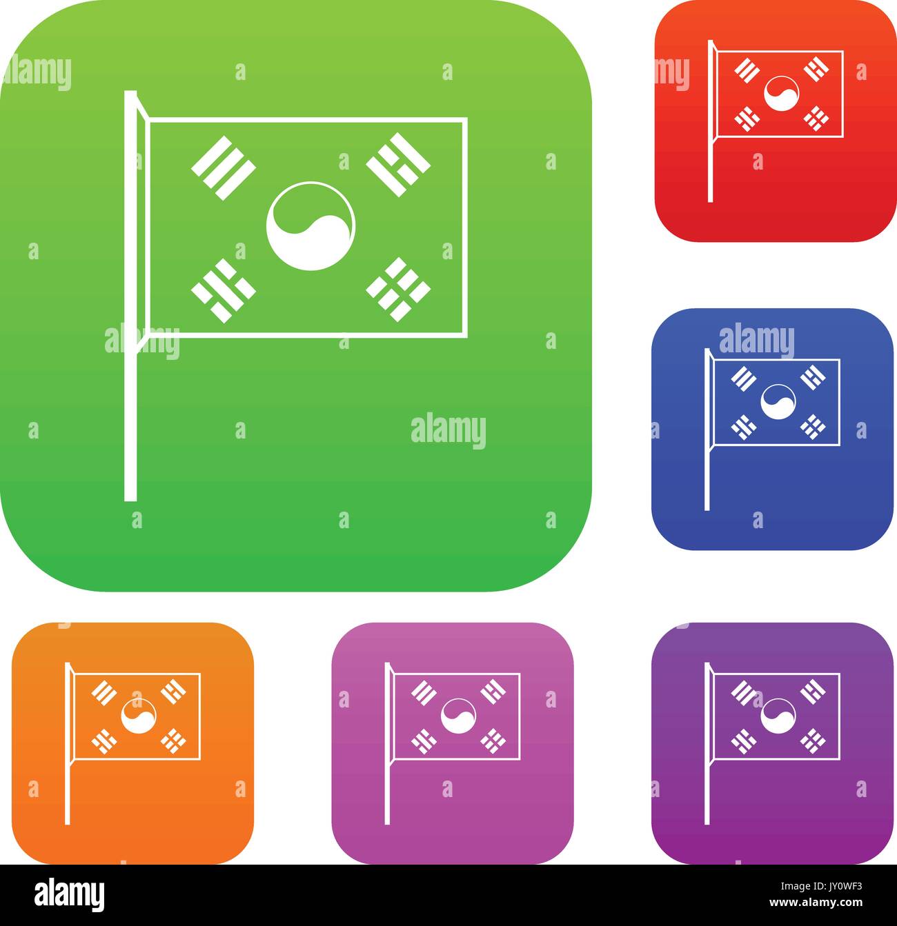 South Korea flag set collection Stock Vector Image & Art Alamy