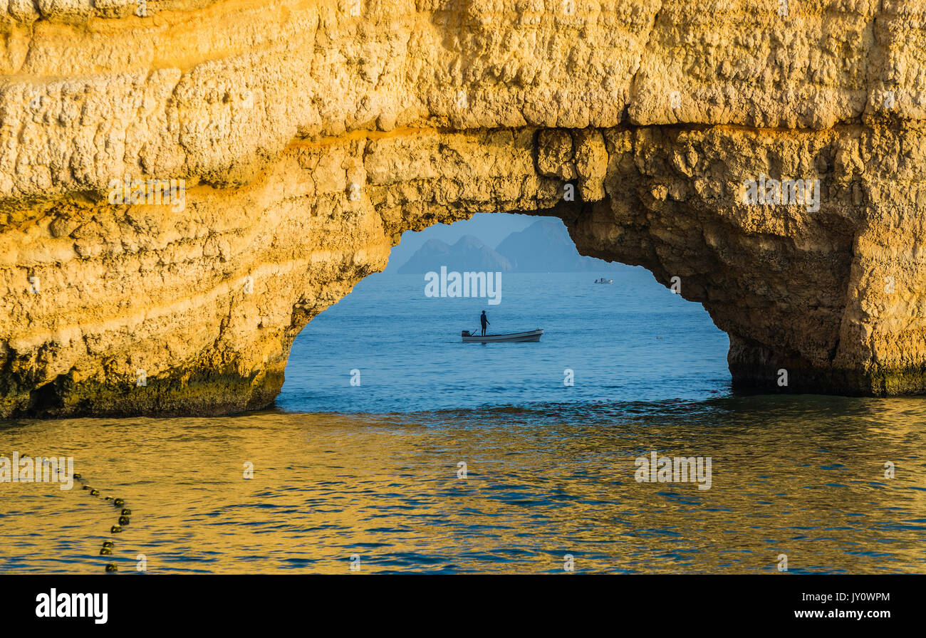 Arch Rock - Qantab Beach, Muscat, Oman Stock Photo