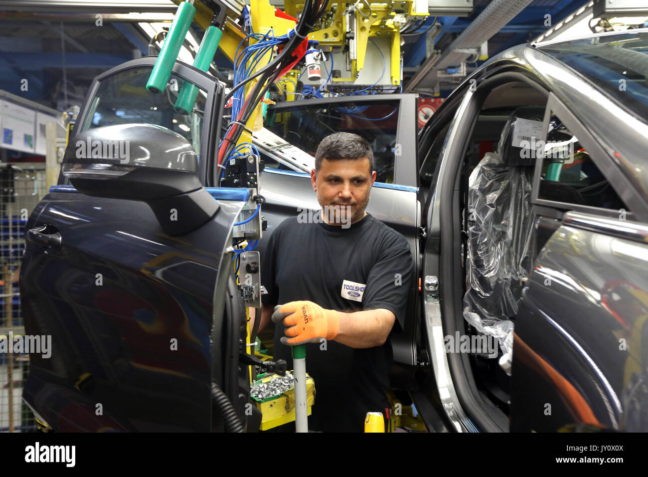 Ford Fiesta production on the assembly line, Ford plant, in Cologne, Germany Stock Photo