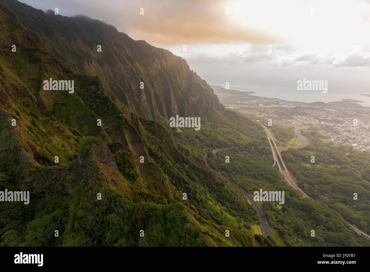 Scenic view of mountain, Honolulu, Hawaii, United States Stock Photo