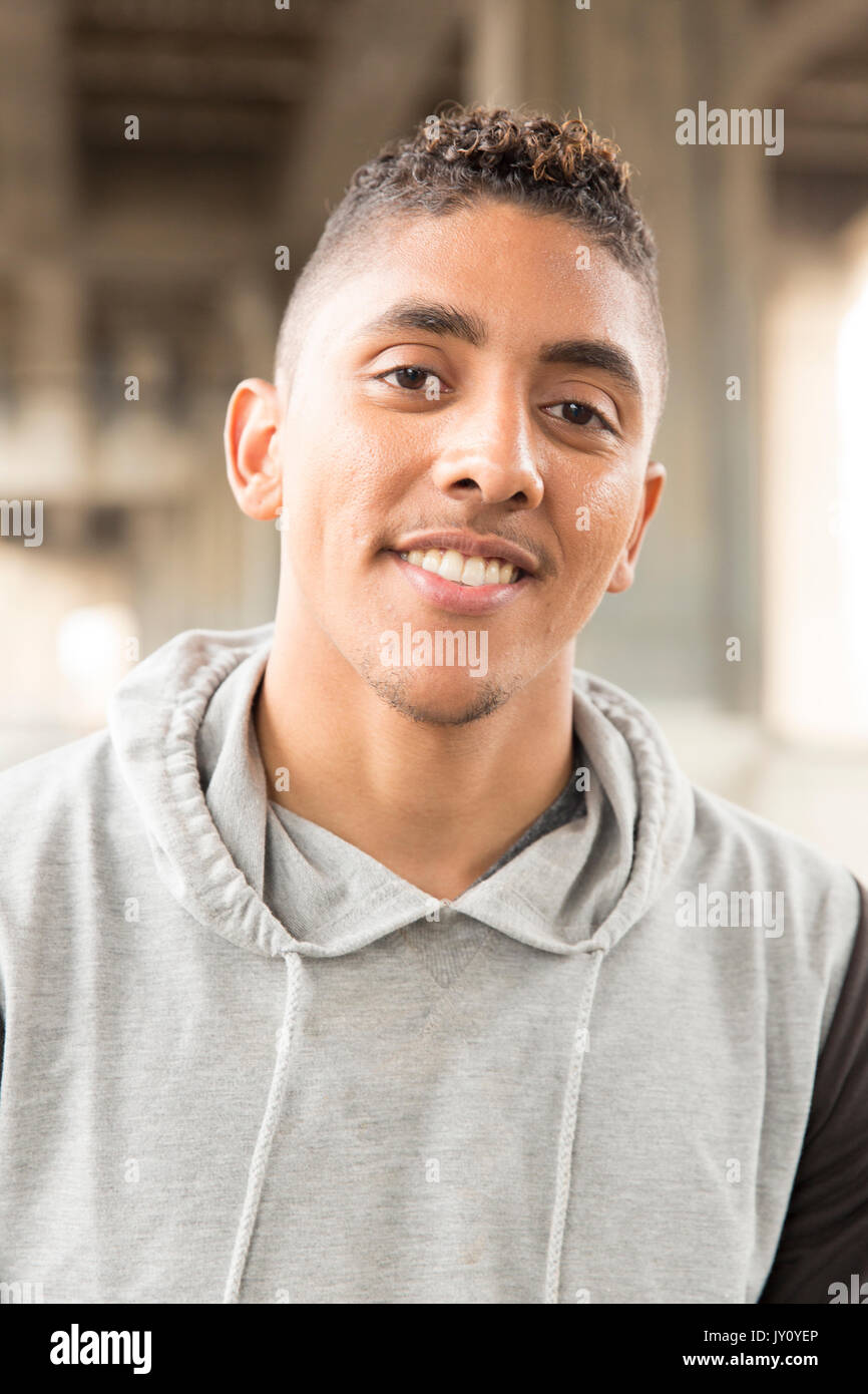 Portrait of smiling Mixed Race man Stock Photo
