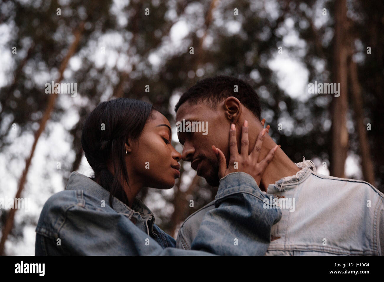 Couple rubbing noses Stock Photo