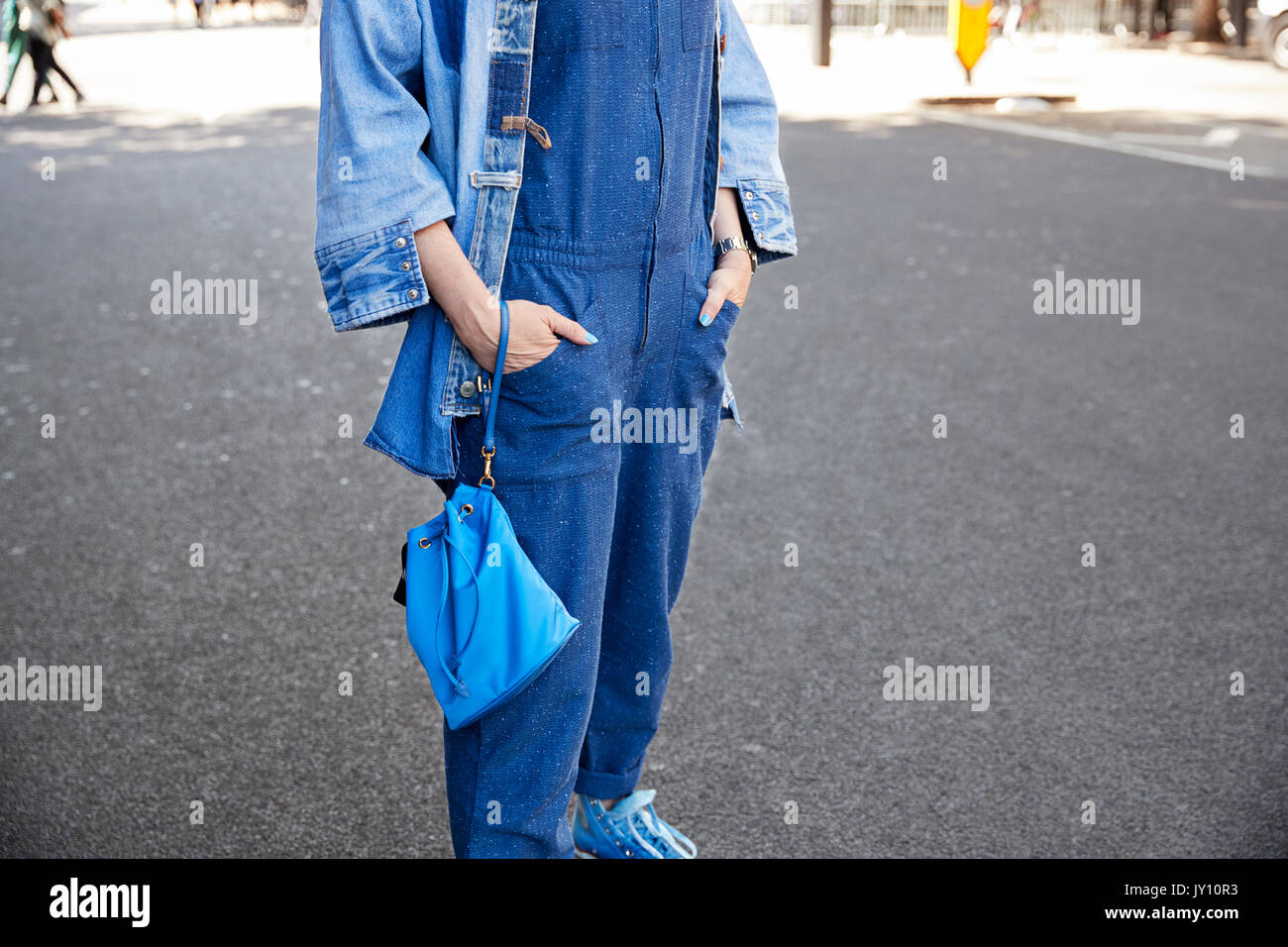 denim jumpsuit with jacket