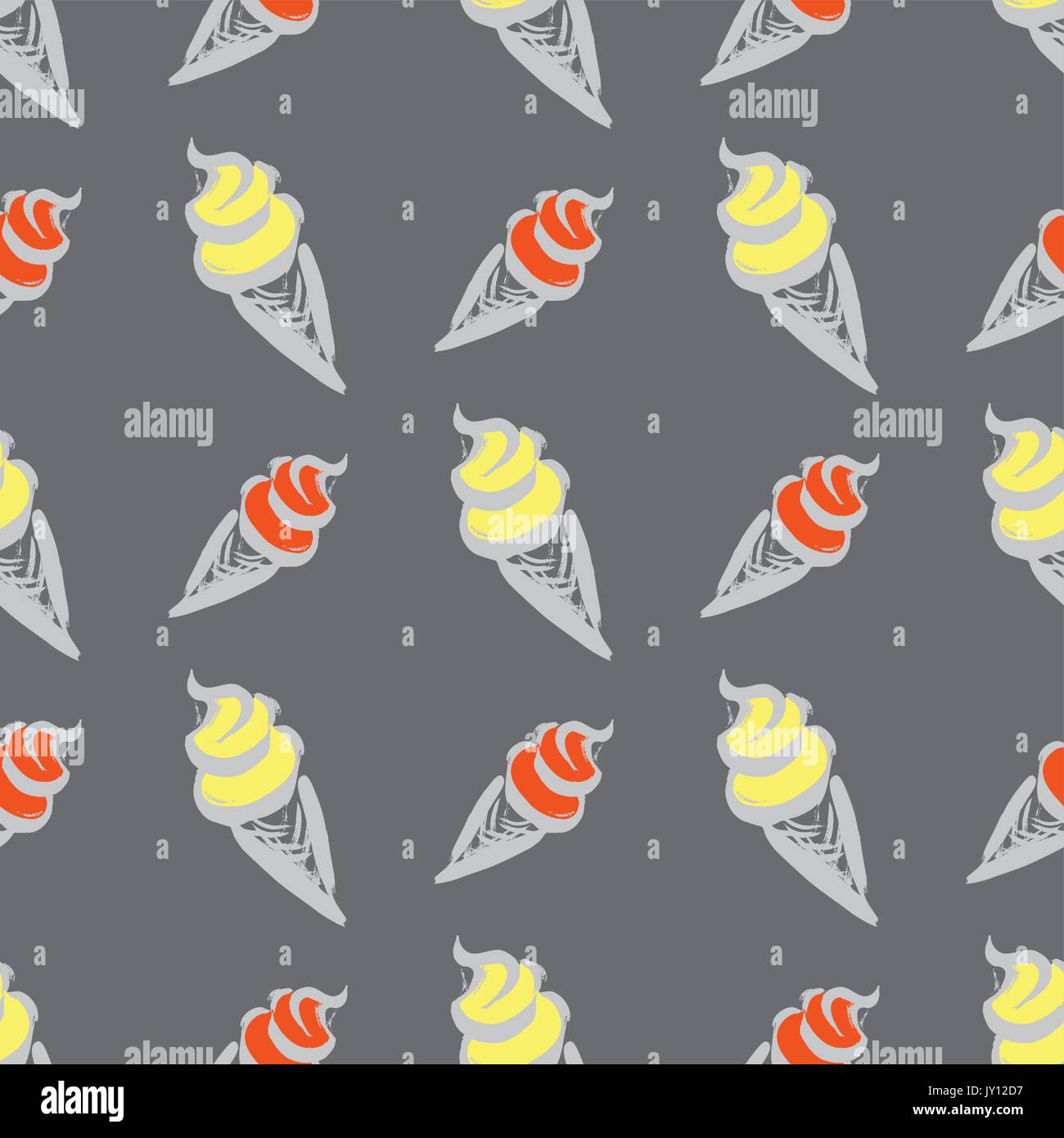 Ice cream in waffle cup,seamless pattern vector illustration Stock ...