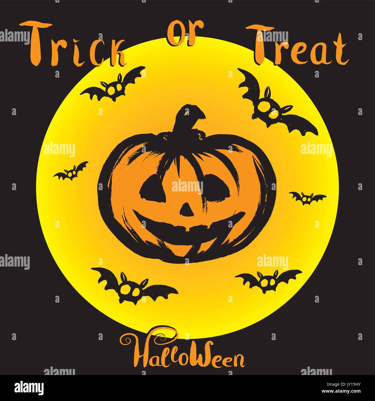 Halloween Party Background with Pumpkins, vector Stock Vector Image ...