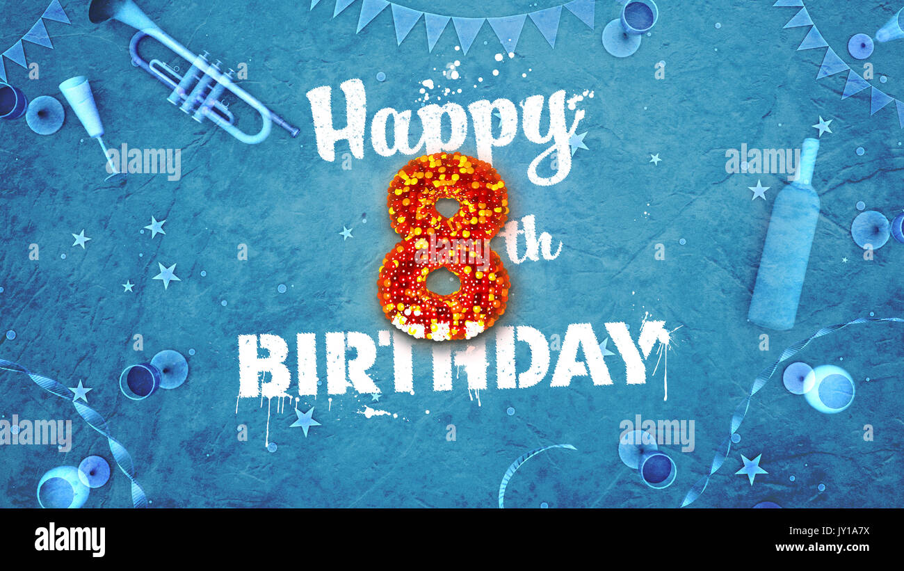 Eighth birthday card hi-res stock photography and images - Alamy