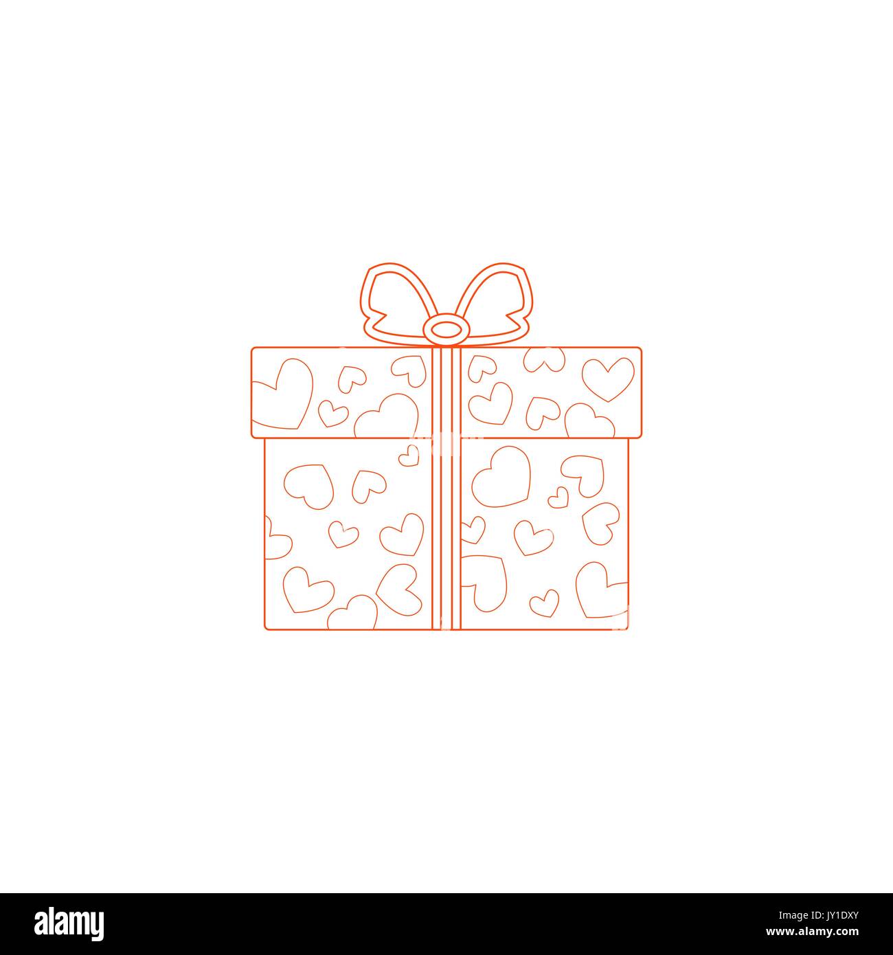 Vector illustration of gift boxes decorated hearts on white background ...