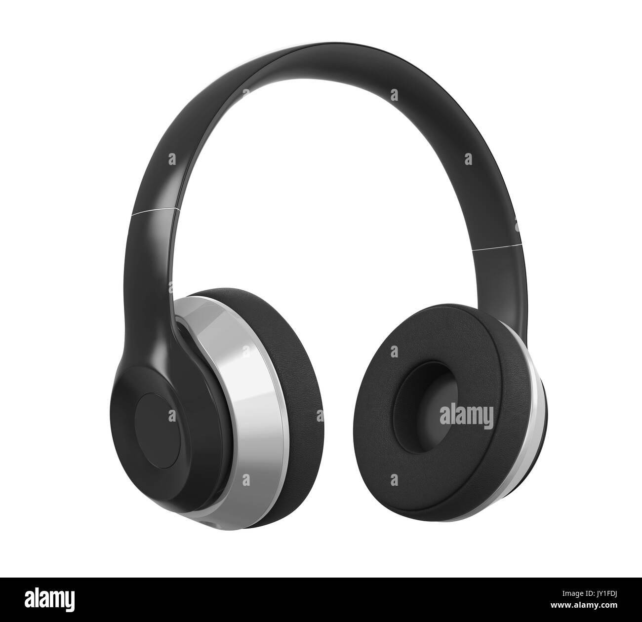 White black wireless headphones Black and White Stock Photos & Images ...