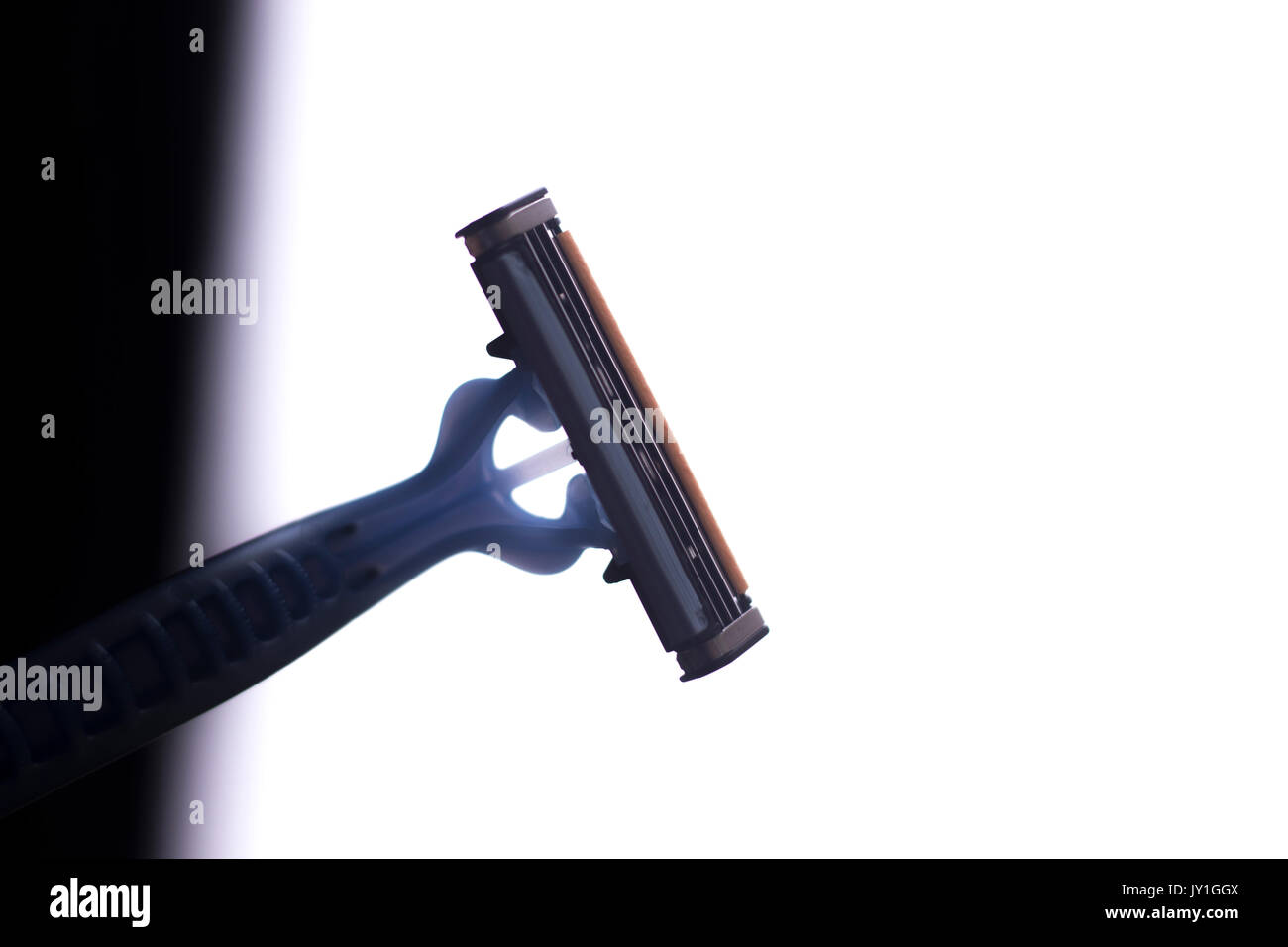 Modern safety disposable plastic shaving razor with multiple blades and