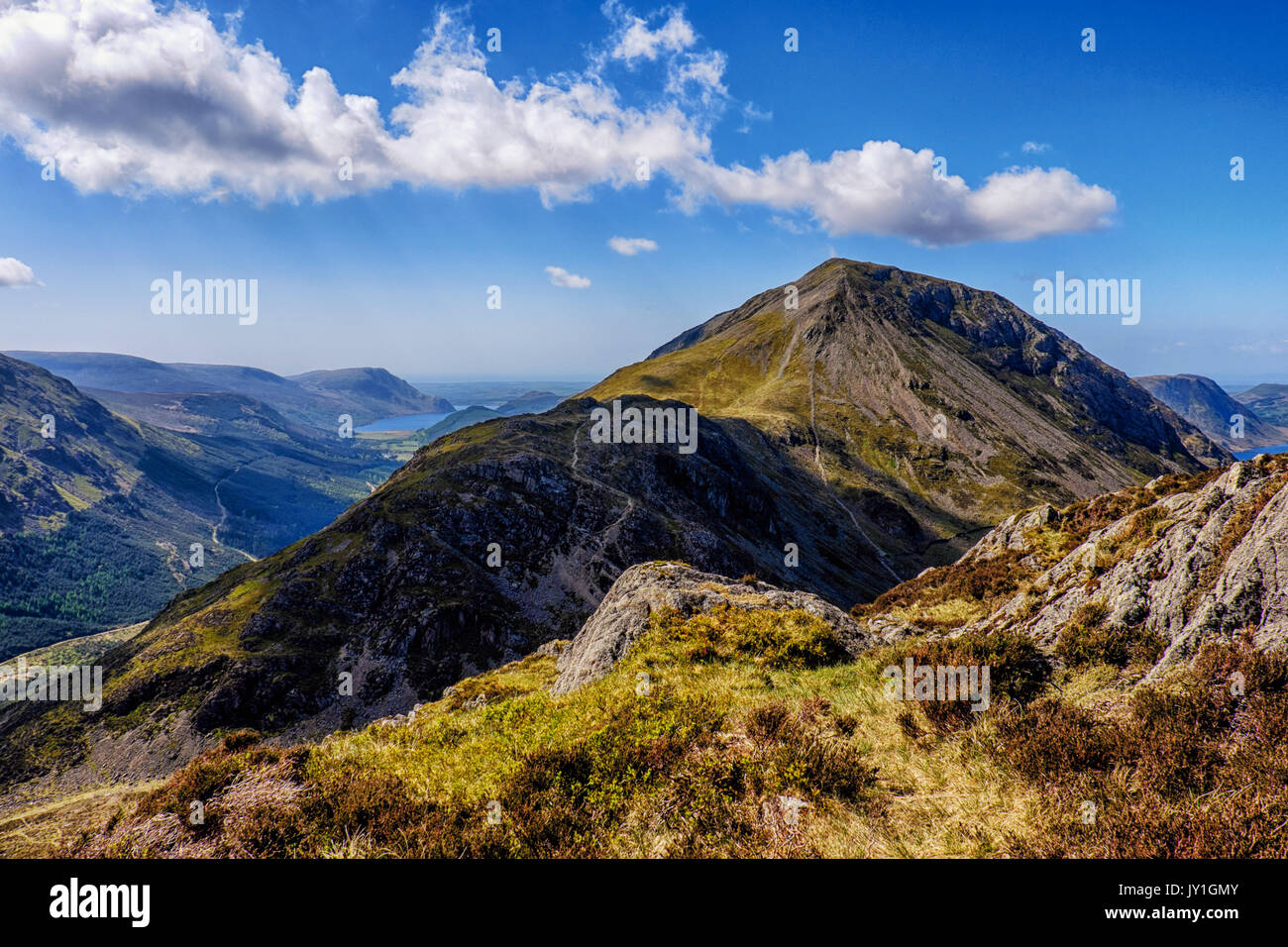 The view towards High Crag from Haystacks, The Lake District Stock Photo