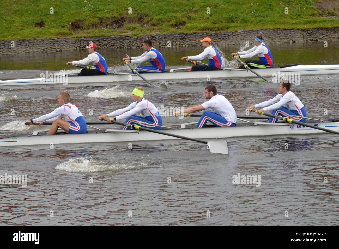 St. Petersburg, Russia June 12, 2015 Sweep rowing competition on