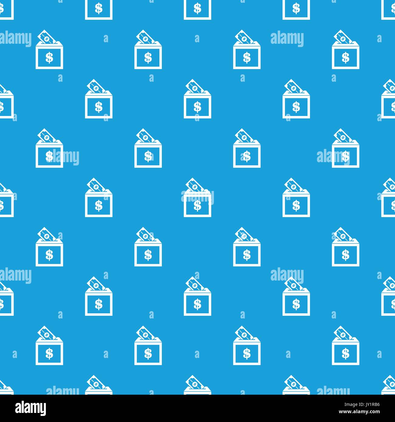 Donation box pattern seamless blue Stock Vector
