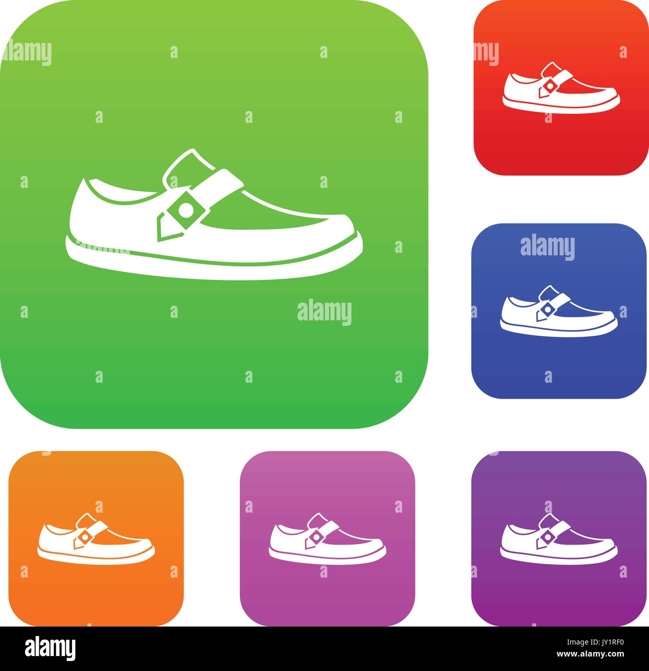 Men moccasin set collection Stock Vector