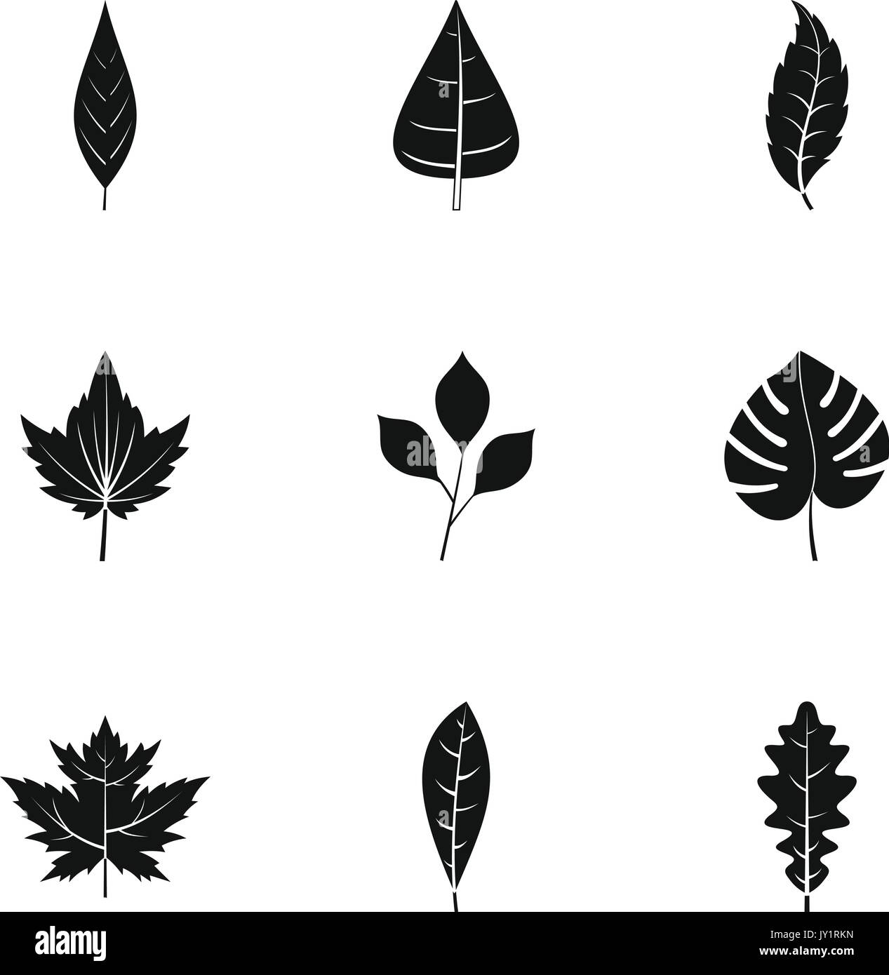 Leaf silhouette icons set, simple style Stock Vector Image & Art - Alamy