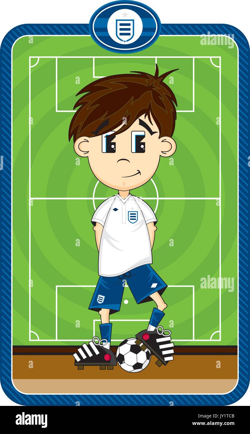 Cute Cartoon Soccer Football Player Vector Illustration Stock Vector ...