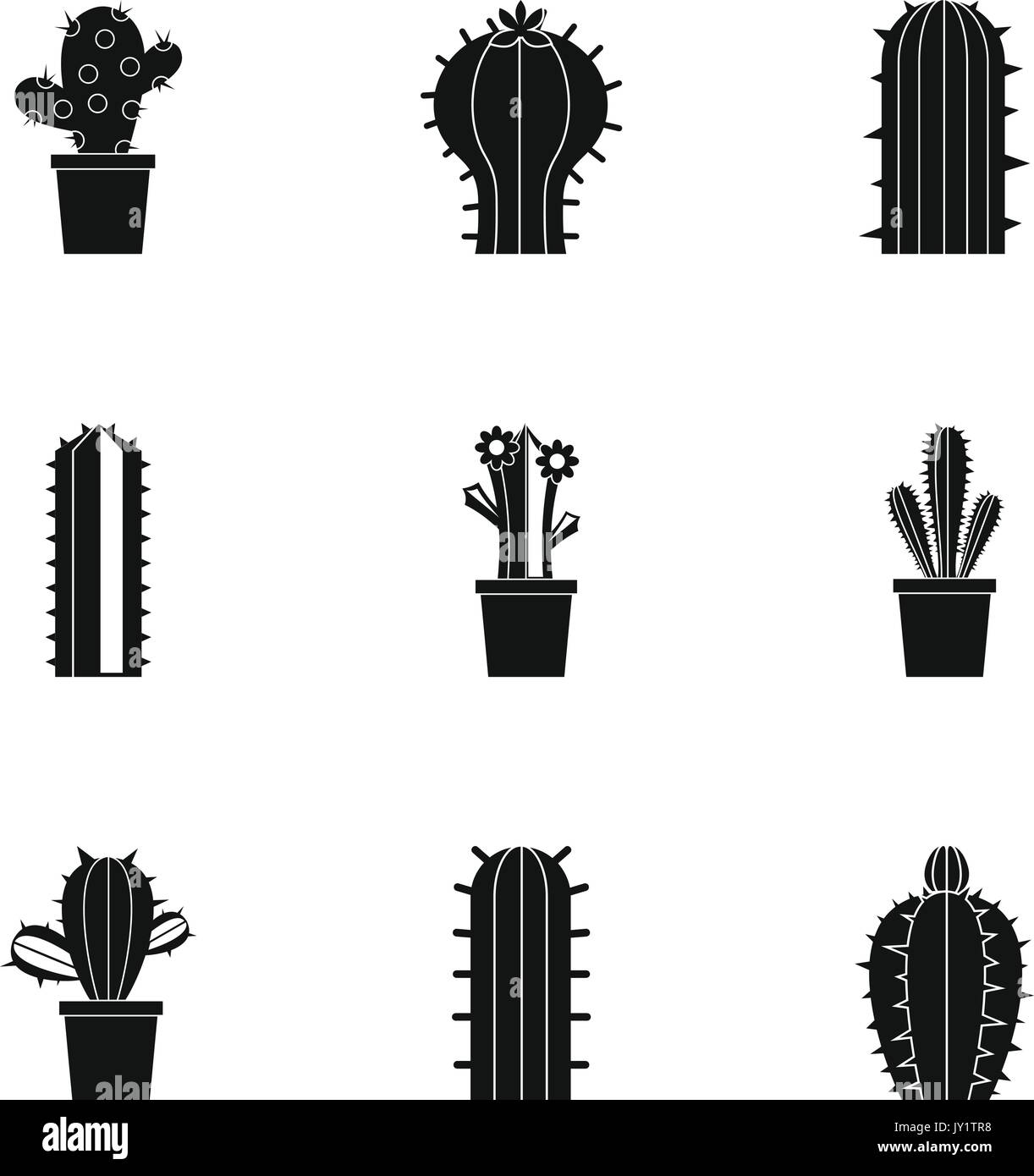 Types of cactus icon set, simple style Stock Vector Image & Art - Alamy