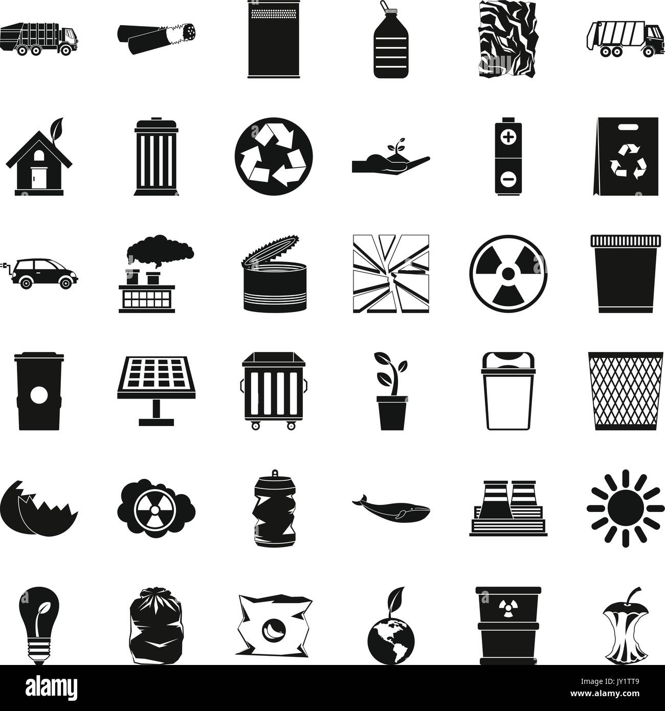 Save ecology icons set, simple style Stock Vector