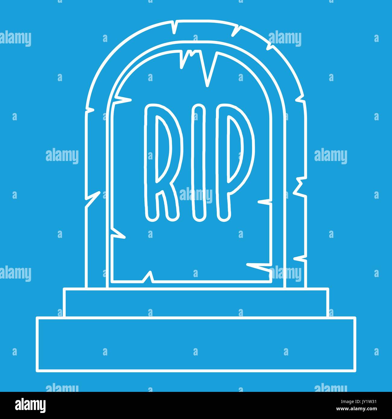 Tombstone icon, outline style Stock Vector