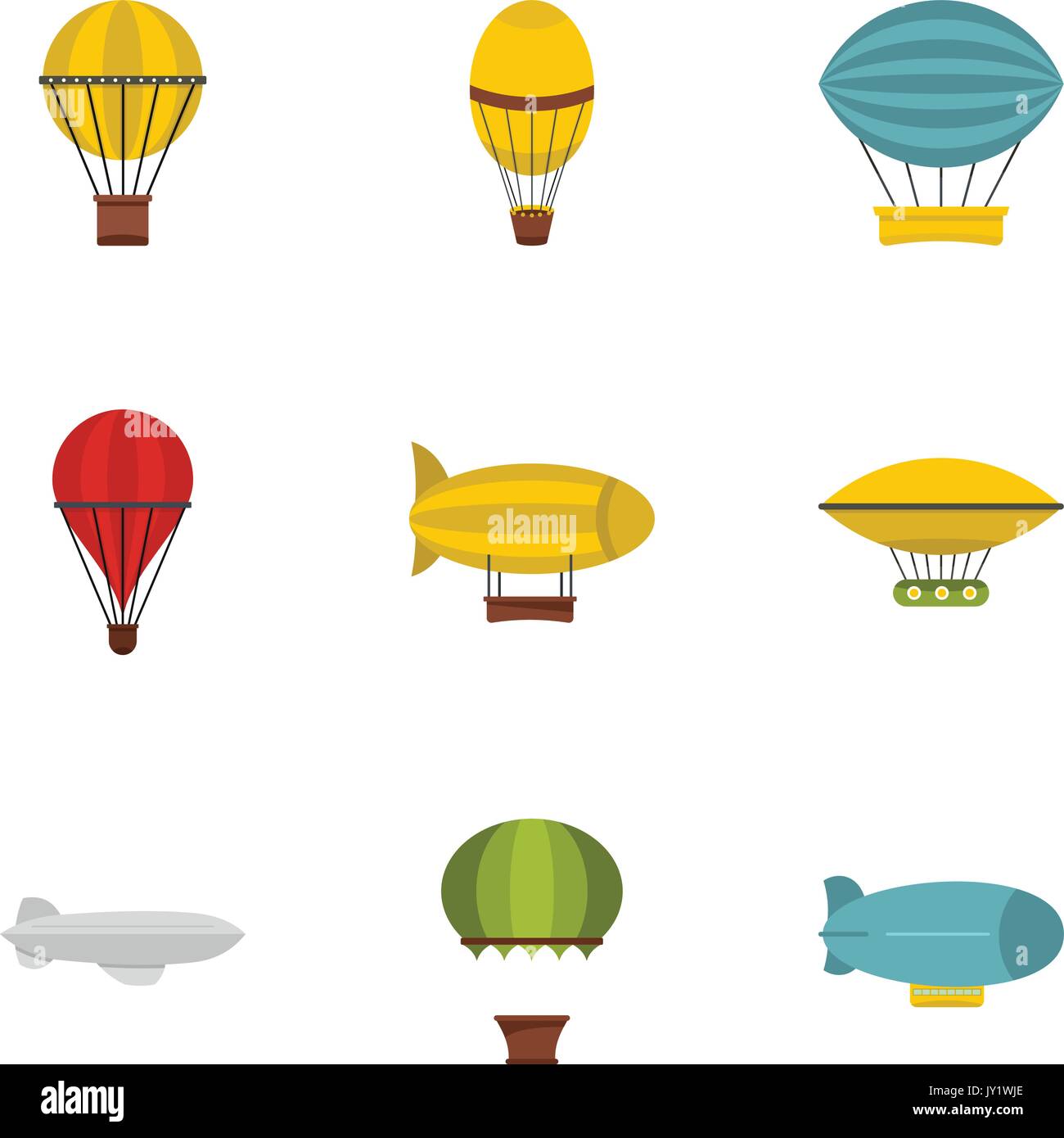 Vintage balloons icon set, flat style Stock Vector Image & Art - Alamy